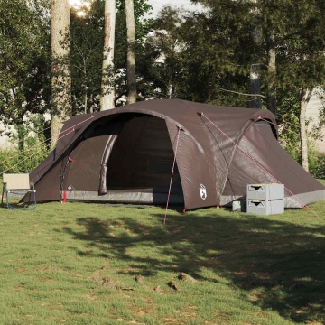 Cort de camping cupolă pentru 6 persoane, maro, impermeabil - Img 3