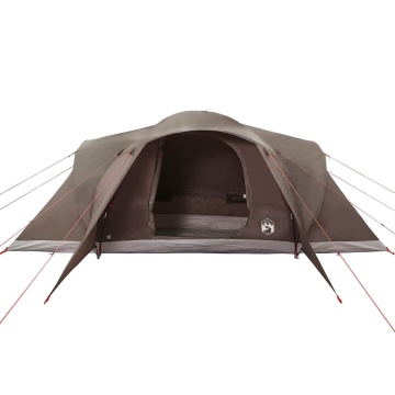 Cort de camping cupolă pentru 6 persoane, maro, impermeabil - Img 5
