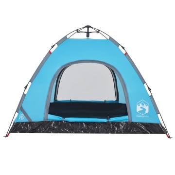 Cort de camping pentru 3 persoane, setare rapidă, albastru - Img 7