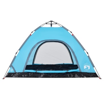 Cort de camping pentru 4 persoane, setare rapidă, albastru - Img 7
