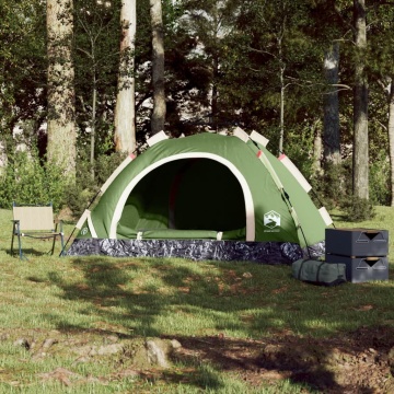 Cort de camping pentru 4 persoane, setare rapidă, verde - Img 3