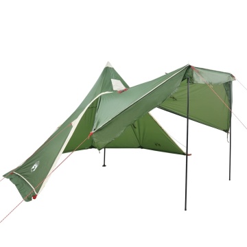 Cort de camping tipi pentru 5 persoane, verde, impermeabil - Img 6