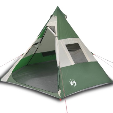 Cort de camping tipi pentru 7 persoane, verde, impermeabil - Img 2