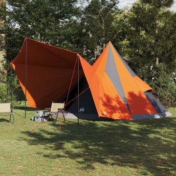 Cort de Familie Tipi Gri și Portocalie 12 Persoane Waterproof - Img 1