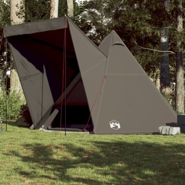 Cort de familie Tipi pentru 6 persoane, maro, impermeabil - Img 1