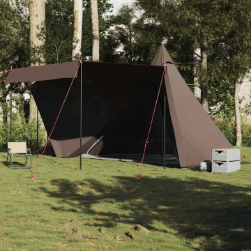 Cort de familie Tipi pentru 6 persoane, maro, impermeabil - Img 1