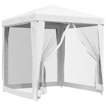 Cort de petrecere cu 4 pereți din plasă, alb, 2 x 2 m - Img 2