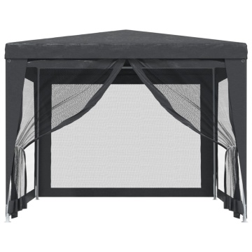 Cort de petrecere cu 4 pereți din plasă, antracit, 3x3 m, HDPE - Img 3