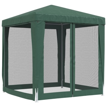 Cort de petrecere cu 4 pereți din plasă, verde, 2x2 m, HDPE - Img 7