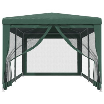 Cort de petrecere cu 6 pereți din plasă, verde, 3x6 m, HDPE - Img 3