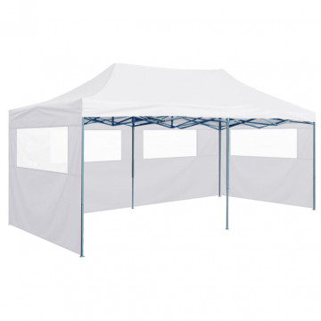 Cort de petrecere pliabil cu 4 pereți, alb, 3 x 6 m, oțel - Img 4