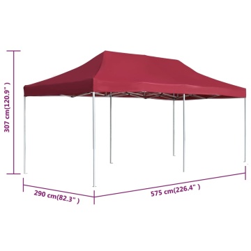 Cort de petrecere pliabil profesional, roșu vin, 6x3m, aluminiu - Img 7