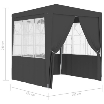 Cort petrecere profesional pereți laterali antracit 2,5x2,5 m - Img 7