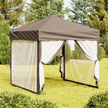 Cort pliabil pentru petrecere, pereți laterali, taupe, 2x2 m - Img 1