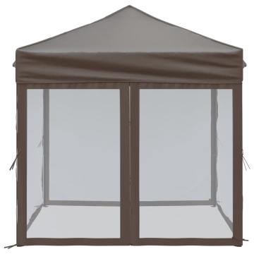 Cort pliabil pentru petrecere, pereți laterali, taupe, 2x2 m - Img 4