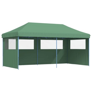 Cort pliabil pentru petreceri cu 3 pereți laterali, verde - Img 2