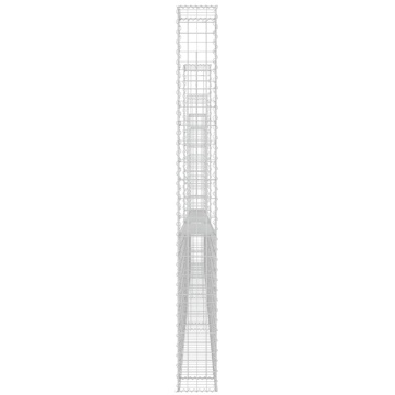 Coș de gabion în formă de U cu 5 stâlpi, 500x20x200 cm, fier - Img 4
