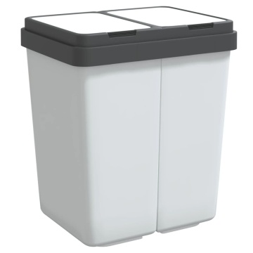 Coș de gunoi dublu, alb, 2x25 L - Img 2