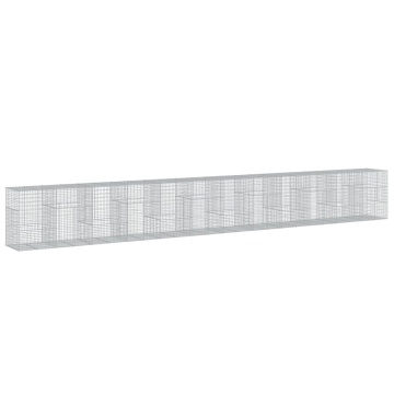 Coș gabion cu capac, 1200x100x150 cm, fier galvanizat - Img 2