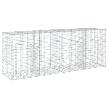 Coș gabion cu capac, 400x100x150 cm, fier galvanizat - Img 7