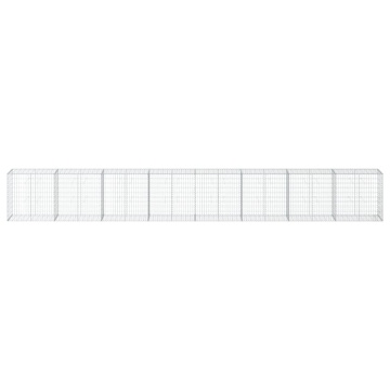 Coș gabion cu capac, 800x50x100 cm, fier galvanizat - Img 3