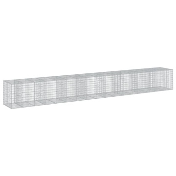 Coș gabion cu capac, 950x100x100 cm, fier galvanizat - Img 7