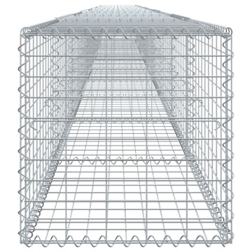 Coș gabion cu capac, argintiu, 1000x50x50 cm, fier galvanizat - Img 4