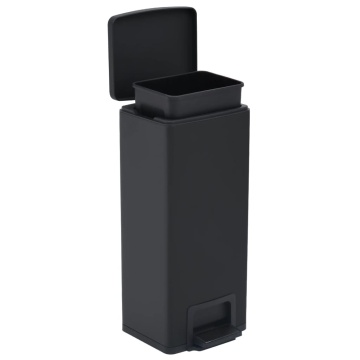 Coș gunoi cu pedală, anti-amprentă, negru, 30L, oțel inoxidabil - Img 6