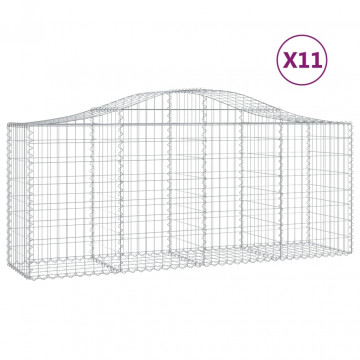 Coșuri gabion arcuite 11 buc, 200x50x80/100 cm, fier galvanizat - Img 2