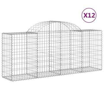 Coșuri gabion arcuite 12 buc, 200x50x80/100 cm, fier galvanizat - Img 2