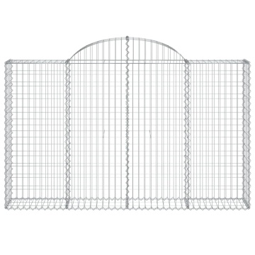 Coșuri gabion arcuite 2 buc, 200x30x120/140 cm, fier galvanizat - Img 4