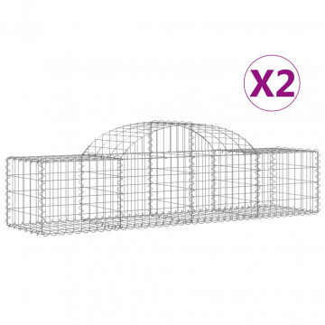 Coșuri gabion arcuite 2 buc, 200x50x40/60 cm, fier galvanizat - Img 2