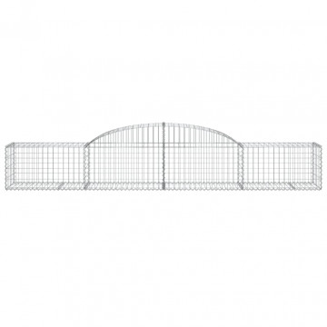 Coșuri gabion arcuite, 3 buc., 300x50x40/60 cm, fier galvanizat - Img 4