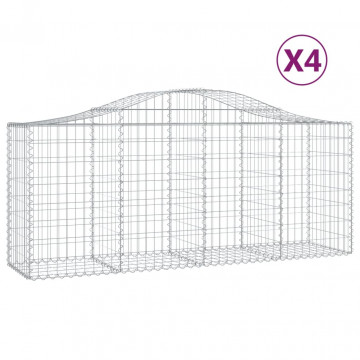 Coșuri gabion arcuite 4 buc, 200x50x80/100 cm, fier galvanizat - Img 2