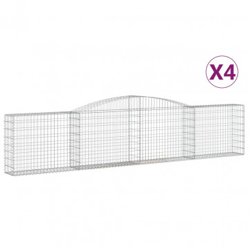 Coșuri gabion arcuite 4 buc, 400x30x80/100 cm, fier galvanizat - Img 2