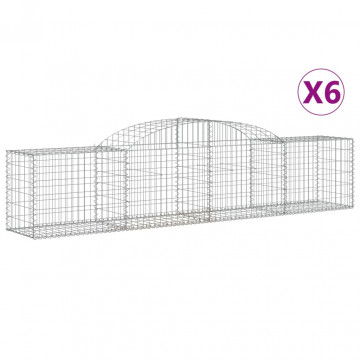 Coșuri gabion arcuite 6 buc, 300x50x60/80 cm, fier galvanizat - Img 2