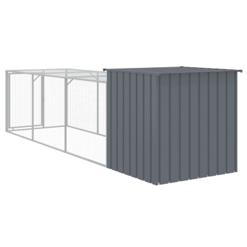 Coteț de pui cu incintă antracit 110x405x110 cm oțel galvanizat - Img 8