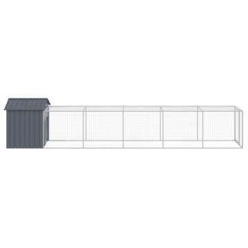 Coteț de pui cu incintă antracit 117x609x123 cm oțel galvanizat - Img 4