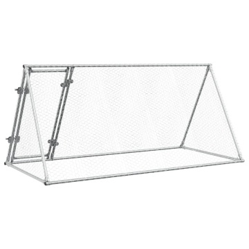 Coteț pentru păsări, gri, 200x105x91 cm, oțel galvanizat - Img 6