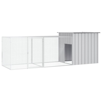 Coteț pentru păsări, gri, 300x91x100 cm, oțel galvanizat - Img 1