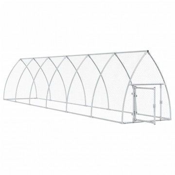 Coteț pentru păsări, gri, 600x105x120 cm, oțel galvanizat - Img 2