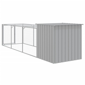Coteț pui cu incintă gri deschis 110x405x110 cm oțel galvanizat - Img 8