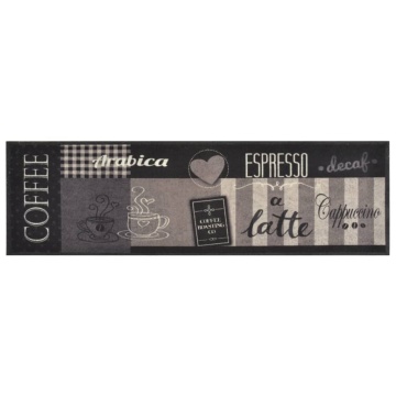 Covor de bucătărie lavabil Coffee, negru, 45x150 cm, catifea - Img 2