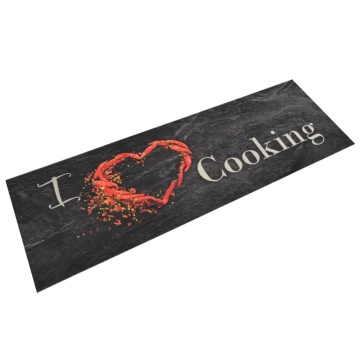 Covor de bucătărie lavabil Cooking, negru, 60x180 cm, catifea - Img 1