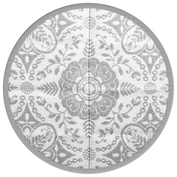 Covor de exterior, ARAKIL gri deschis, Ø120 cm, PP - Img 2