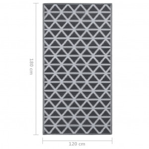 Covor de exterior, negru, 120x180 cm, PP - Img 6