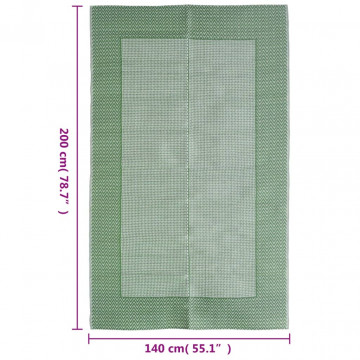 Covor de exterior, verde, 140x200 cm, PP - Img 5