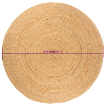Covor din iută împletită, 240 cm, rotund - Img 5