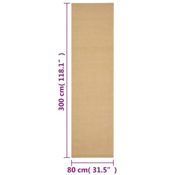 Covor din sisal, natural, 80x300 cm - Img 6