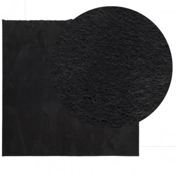Covor HUARTE, fir scurt, moale și lavabil, negru, 200x200 cm - Img 3